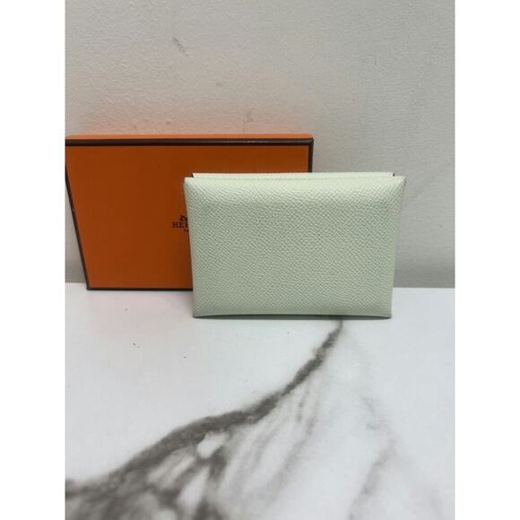 Hermès Epsom Calvi Duo Card Case Vert Fizz - Good Condition - Picture 2 of 8